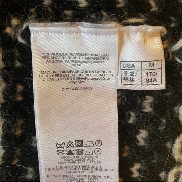 Brooks Brothers M wool/angora black and ivory sweater. - Picture 7 of 7